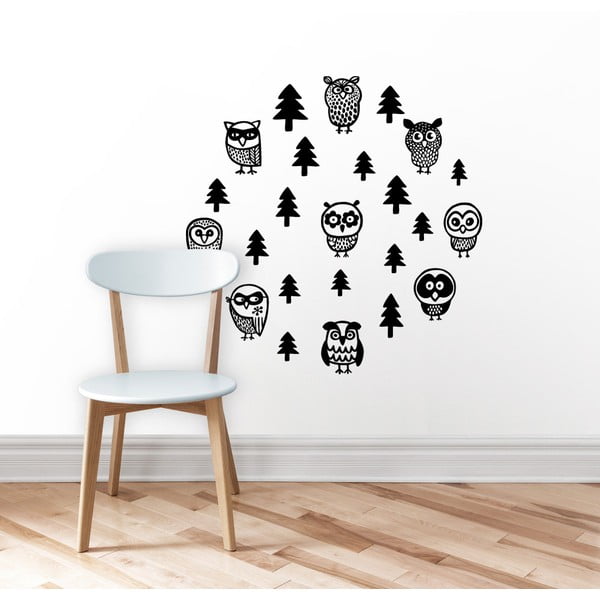Autocolant pentru perete Owl Wall, 60x60 cm