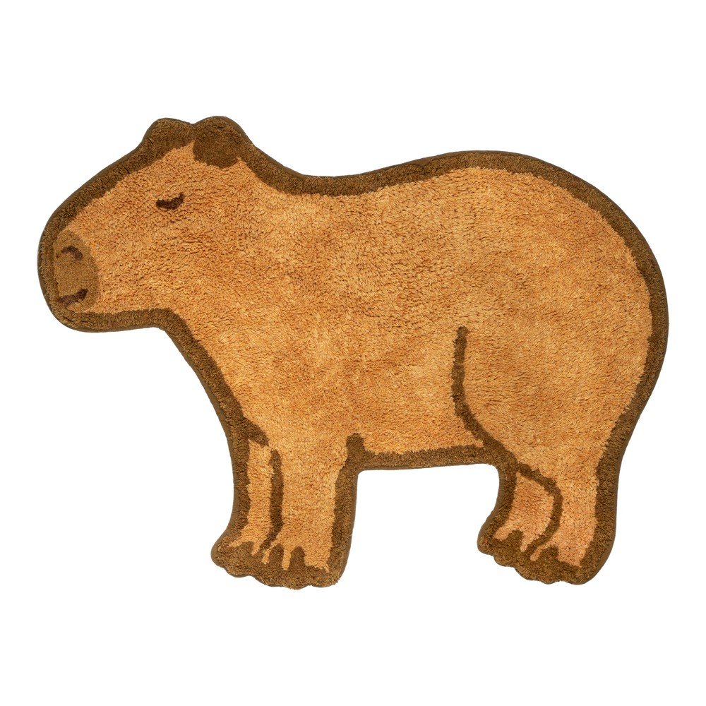 Covor pentru copii maro din bumbac 52x68 cm Capybara – Sass &amp; Belle