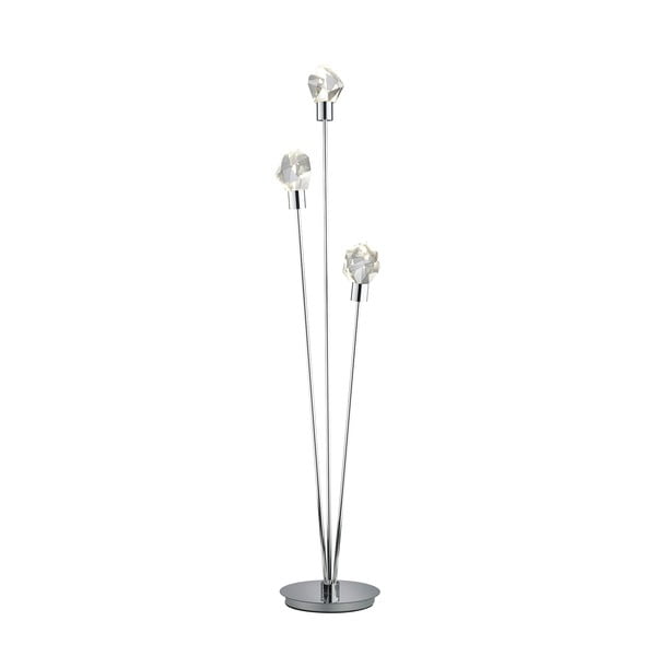 Lampadar argintiu LED cu abajur din sticlă (înălțime 150 cm) Verano – Trio Select