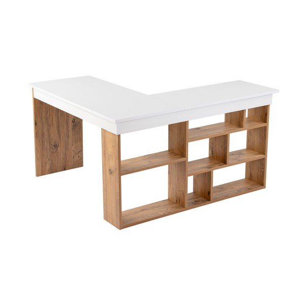 Birou cu aspect de lemn de pin 120x130 cm Vesper – Kalune Design