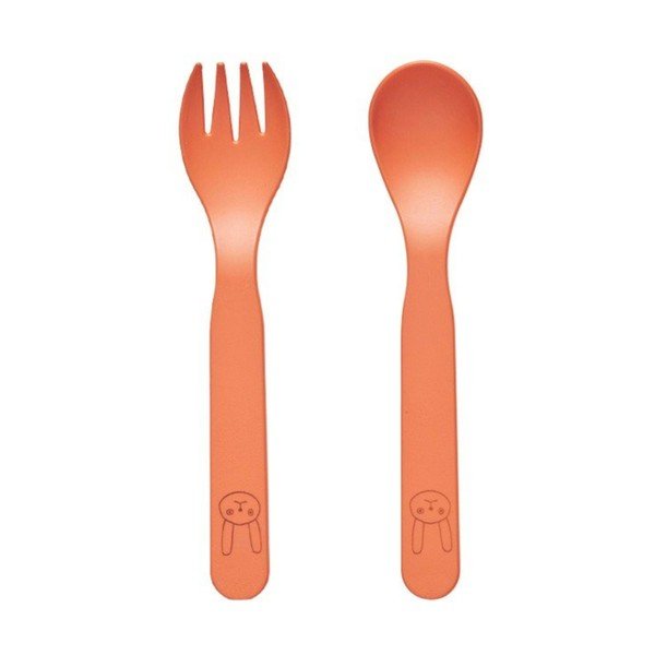 Tacâmuri pentru copii portocaliu din plastic 2 buc. Pullo – OYOY Mini