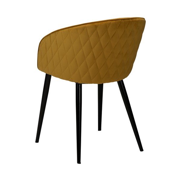 Scaun de dining galben muștar din catifea Dual – DAN-FORM Denmark-image-3