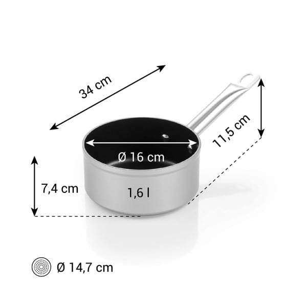 Oală din aluminiu 1,3 l adecvată pentru plita cu inducție GrandChef+ – Tescoma-image-1