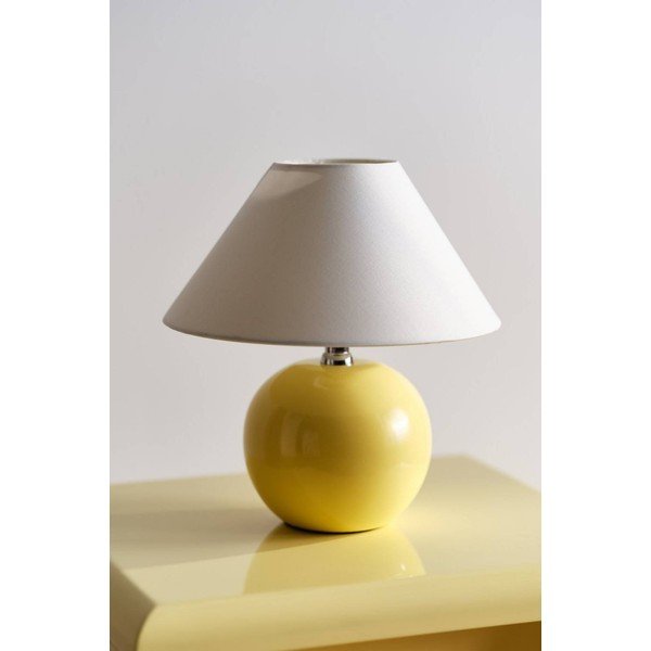 Veioză galbenă/crem din ceramică (înălțime 29 cm) Karamell – Jotex-image-2