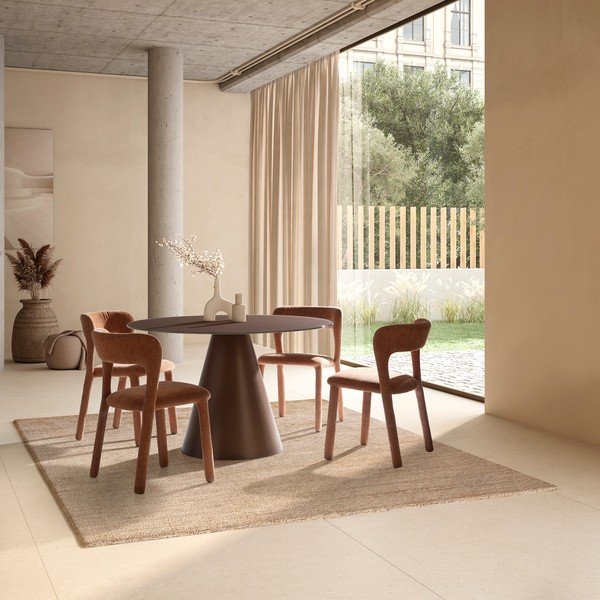 Masă de dining rotundă cu blat din sticlă ø 120 cm Vida – MOME-image-1