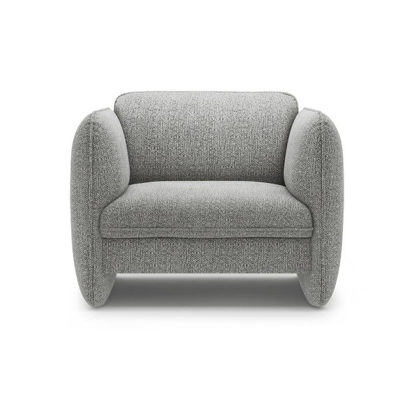 Fotoliu gri deschis cu tapițerie din chenille Georgia – Micadoni -image-2