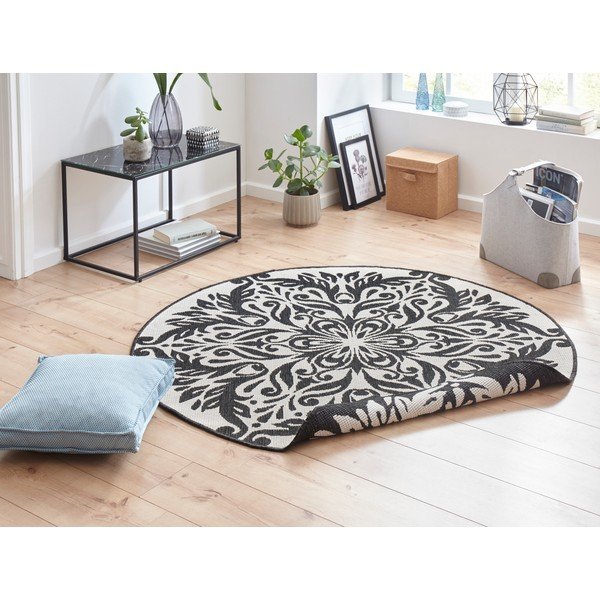 Covor adecvat pentru exterior NORTHRUGS Madrid, ⌀ 200 cm, negru-crem-image-1