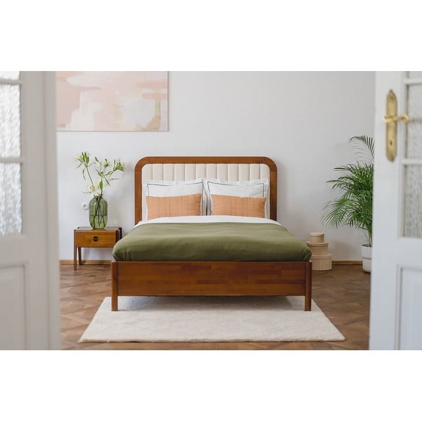 Pat dublu din lemn de fag maro deschis Skandica Visby Modena, 180 x 200 cm-image-4