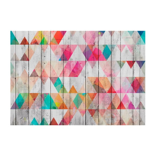Tapet în format mare Artgeist Rainbow Triangles, 400 x 280 cm