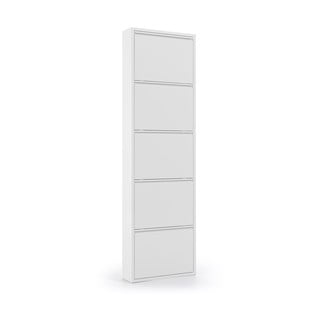 Suport de pantofi din metal cu 5 uși verticale Kave Home Rox, alb