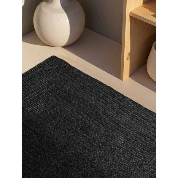 Covor negru reversibil/țesut manual din iută 200x300 cm Juno – Hanse Home-image-2