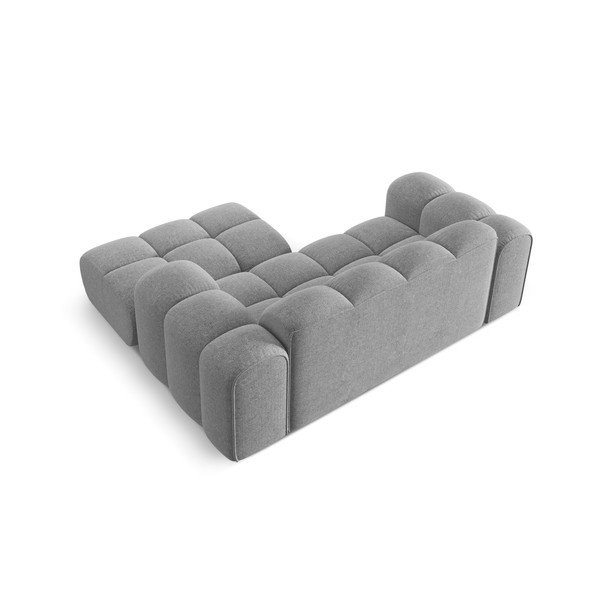 Colțar gri deschis cu tapițerie din chenille (cu colț pe partea dreaptă/cu șezlong) Treno – Cosmopolitan Design-image-3