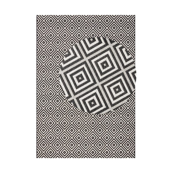 Traversă de exterior NORTHRUGS Karo, 80 x 150 cm, negru-alb