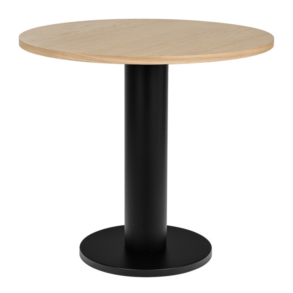 Masă de dining rotundă cu blat cu aspect de lemn de stejar ø 65 cm Sool – noo.ma