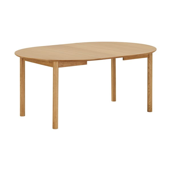 Masă de dining rotundă extensibilă cu aspect de lemn de stejar cu blat suplimentar ø 120 cm Bundaberg – House Nordic-image-4