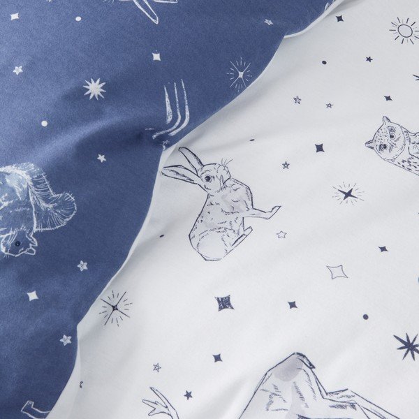 Lenjerie de pat pentru copii din flanelă pentru pat de o persoană 135x200 cm Starlight Animals – Bianca-image-4