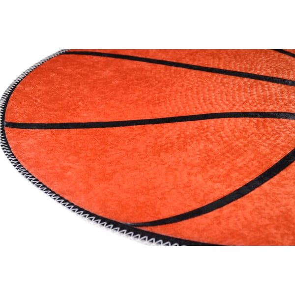 Covor pentru copii portocaliu lavabil ø100 cm Basketball – Vitaus-image-2