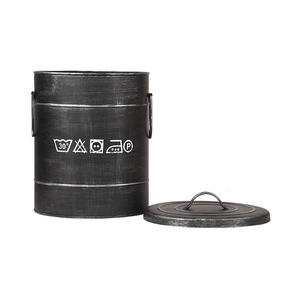 Coș metalic pentru rufe LABEL51, ⌀ 26 cm, negru-image-1
