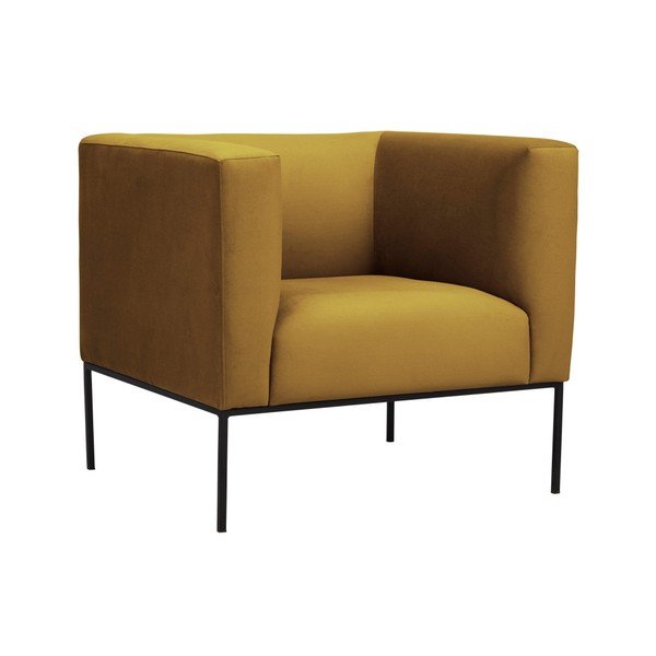 Fotoliu din catifea Windsor & Co Sofas Neptune, galben-image-2