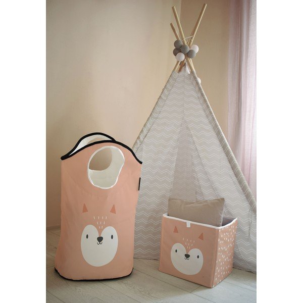 Coș de depozitare pentru copii din țesătură portocalie Dots from the Forest - Butter Kings-image-1