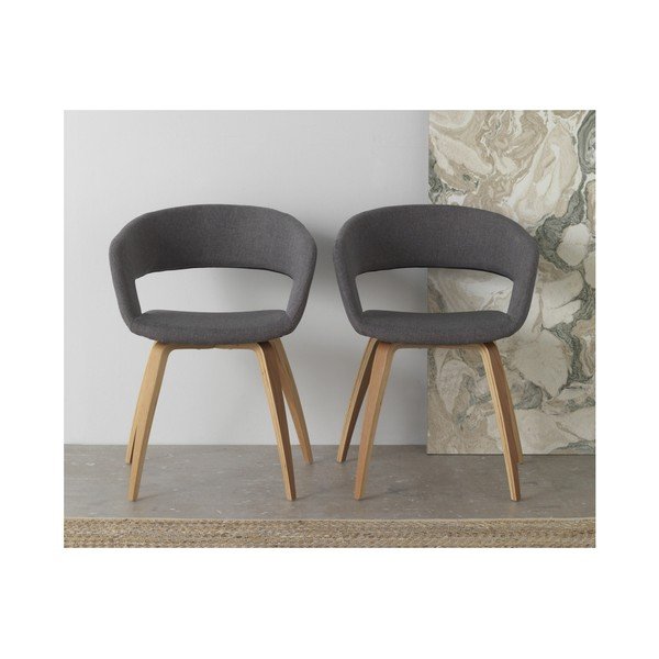 Scaun din lemn cu tapițerie Geese, gri-image-2