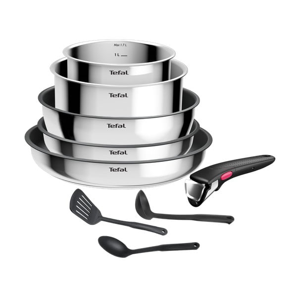 Set de vase pentru gătit 9 buc. din aluminiu INGENIO Cook Eat L881S904 – Tefal