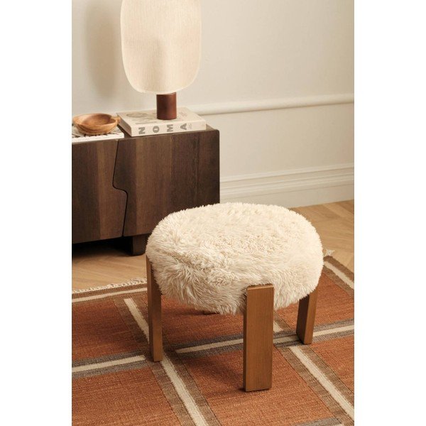 Scaun tip taburet bej tapițat Mammut – Ellos Home-image-1