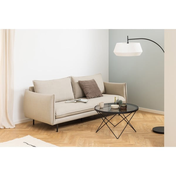 Măsuță de cafea neagră cu blat din sticlă ø 80 cm Cuxton – Actona-image-3