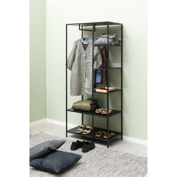 Șifonier negru deschis 80x185 cm Newcastle – Actona-image-1