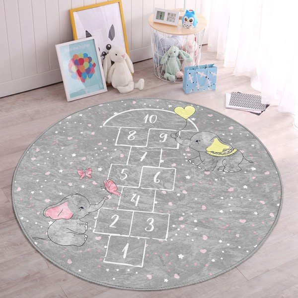 Covor pentru copii gri ø 80 cm Comfort – Mila Home-image-2