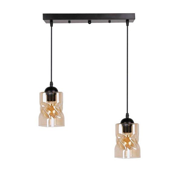 Lustră neagră cu abajur din sticlă 10x44 cm Felis – Candellux Lighting-image-3