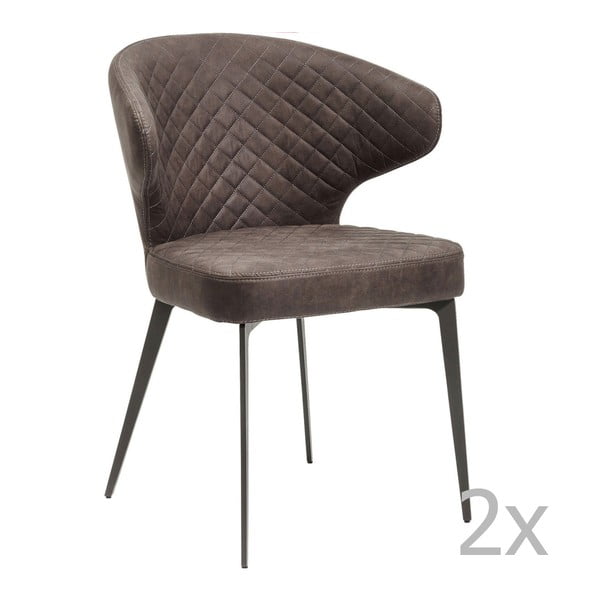 Set 2 scaune Kare Design Amsterdam Grey, gri închis