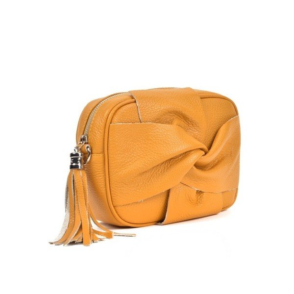 Geanta din piele Roberta M Kara Giallo, galben-image-3