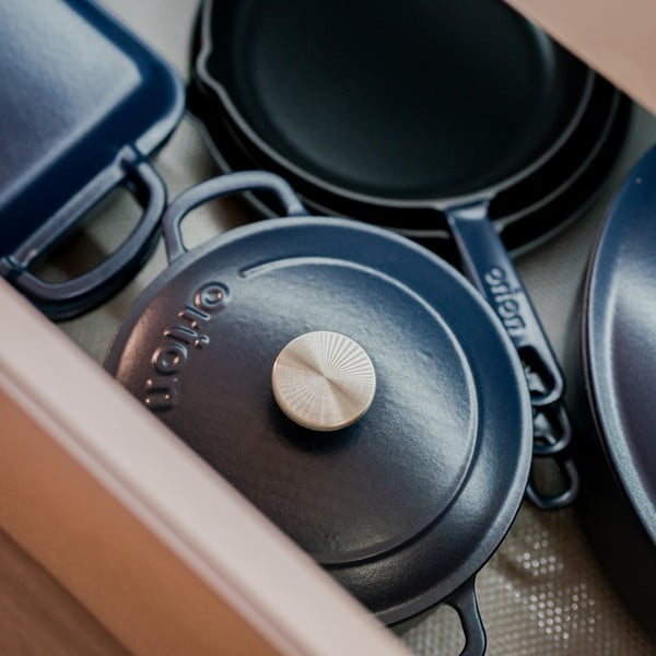 Oală cu capac din fontă 3,3 l adecvată pentru plita cu inducție LITINA SMALT – Orion-image-1