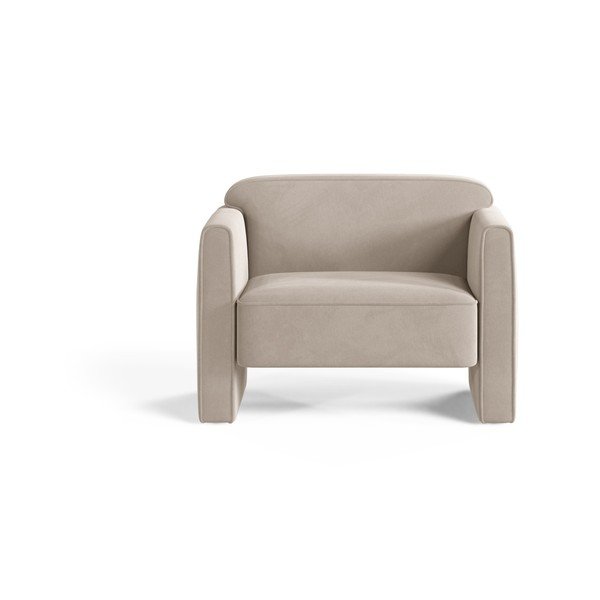 Fotoliu bej cu tapițerie din catifea Abby – Micadoni -image-1