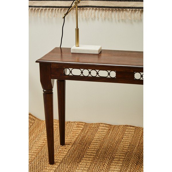 Masă consolă în culoare naturală închisă din lemn de palisandru 45x120 cm Srina – Premier Housewares-image-3
