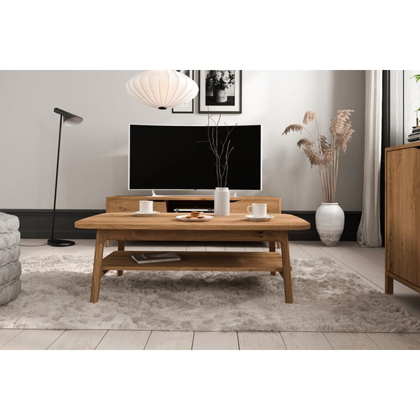 Măsuță de cafea în culoare naturală din lemn   de stejar 70x110 cm Twig – The Beds-image-1