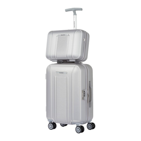 Set valiză de cabină și geantă cosmetice Murano Spider, alb