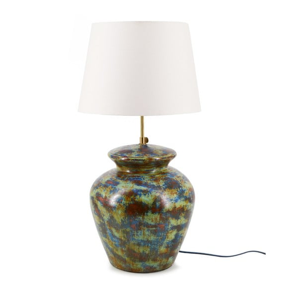 Lampă de masă din teracotă Moycor Cooper, 65 cm, verde