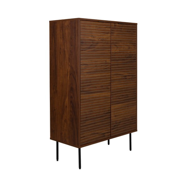 Dulap maro cu aspect de lemn de nuc 80x130x40 cm Stripes – White Label-image-2