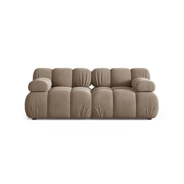 Canapea modulară bej cu tapițerie din catifea 188 cm – Micadoni 