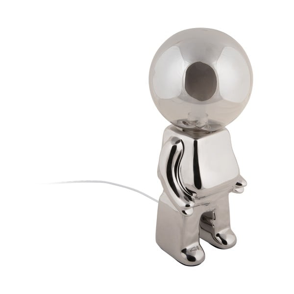 Veioză argintie LED cu intensitate reglabilă cu abajur din sticlă (înălțime 27 cm) Ross – Leitmotiv-image-3