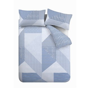 Lenjerie de pat albastră 200x135 cm Larsson Geo - Catherine Lansfield