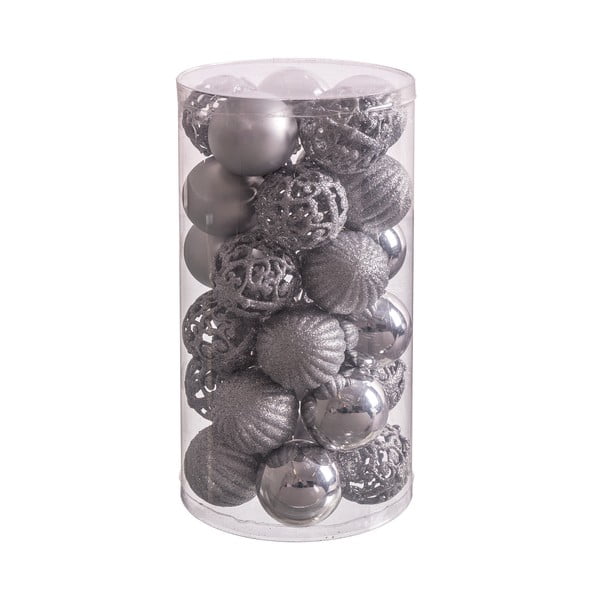 Set 30 globuri de Crăciun Unimasa Mixto, ø 5 cm, argintiu