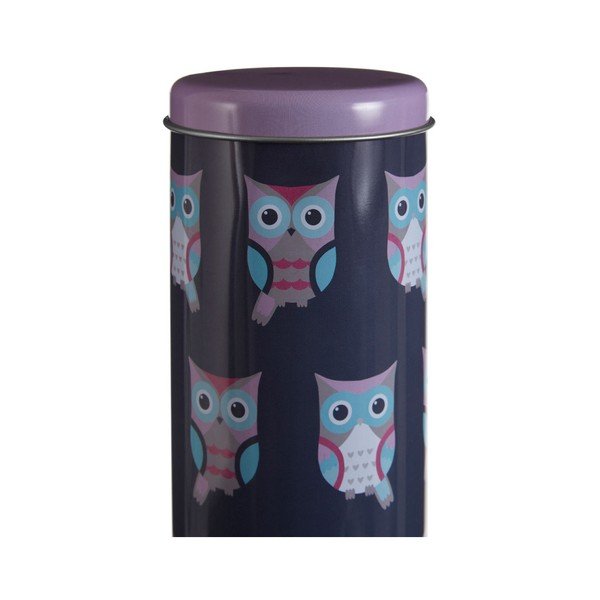 Recipient rotund din tablă Premier Housewares Happy Owls, Ø 8 x 18 cm-image-3