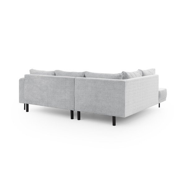 Colțar gri deschis cu tapițerie din chenille (cu colț pe partea stângă/în formă de ”L”) Mauris  – Ropez-image-3