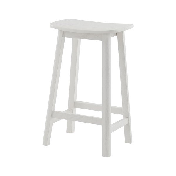 Scaun de bar alb din lemn de frasin (înălțime șezut 65 cm) Selene – Jotex-image-2