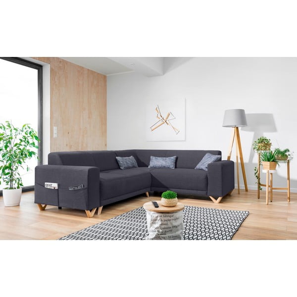 Colțar gri antracit extensibil/cu spațiu de depozitare (cu colț pe partea dreaptă/în formă de ”L”) Classy Sophie – Miuform-image-3