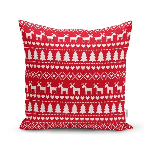 Set 4 fețe de pernă și un napron de masă cu model de Crăciun Minimalist Cushion Covers Christmas-image-1