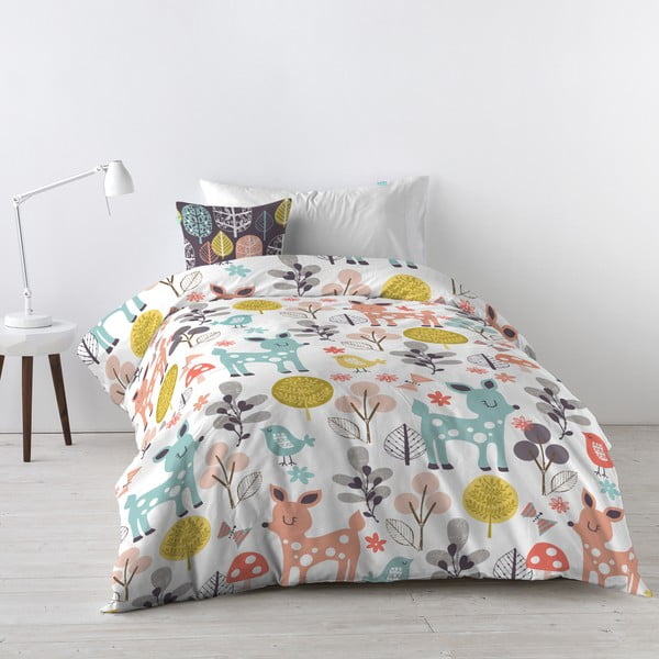 Lenjerie de pat din bumbac pentru copii Moshi Moshi Woodland, 140 x 200 cm-image-3